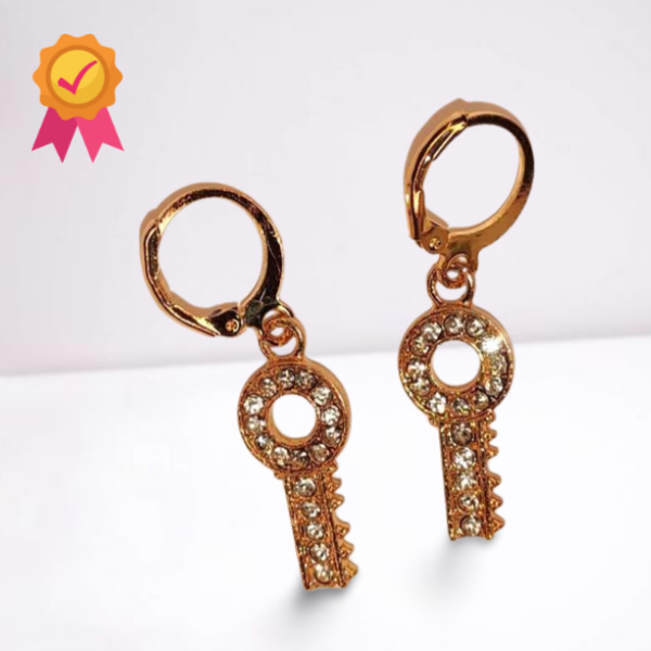 Key Design Dangle Earrings Turkish Handmade