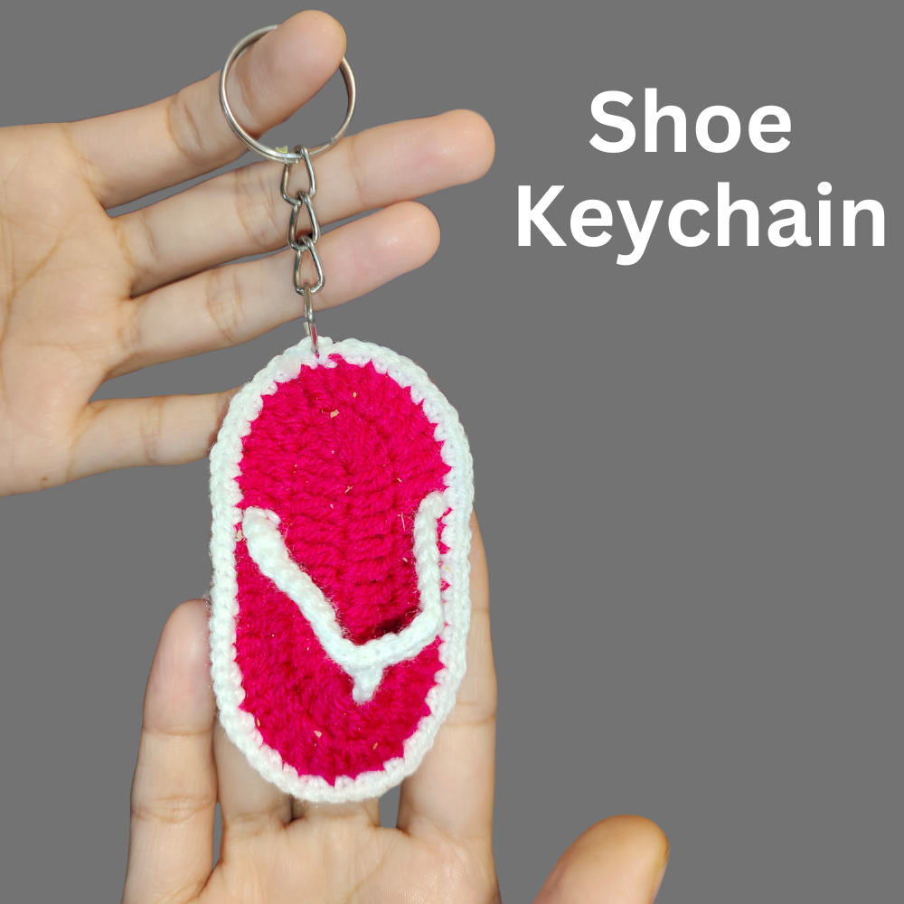 Chic Crochet Shoe Keychain