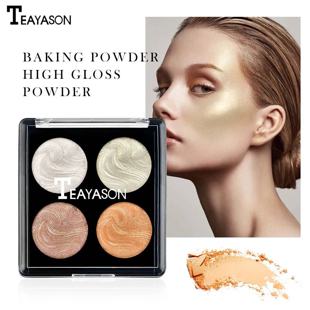 New 4 Colors Highlighter Powder Palette Shimmer Powder Bronzer Repair Contour Illuminator Makeup Maquiagem Women Face