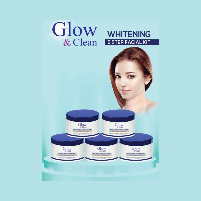 Facial Set, Glow & Clean Whitening 5 Steps Kit, Pack of 5