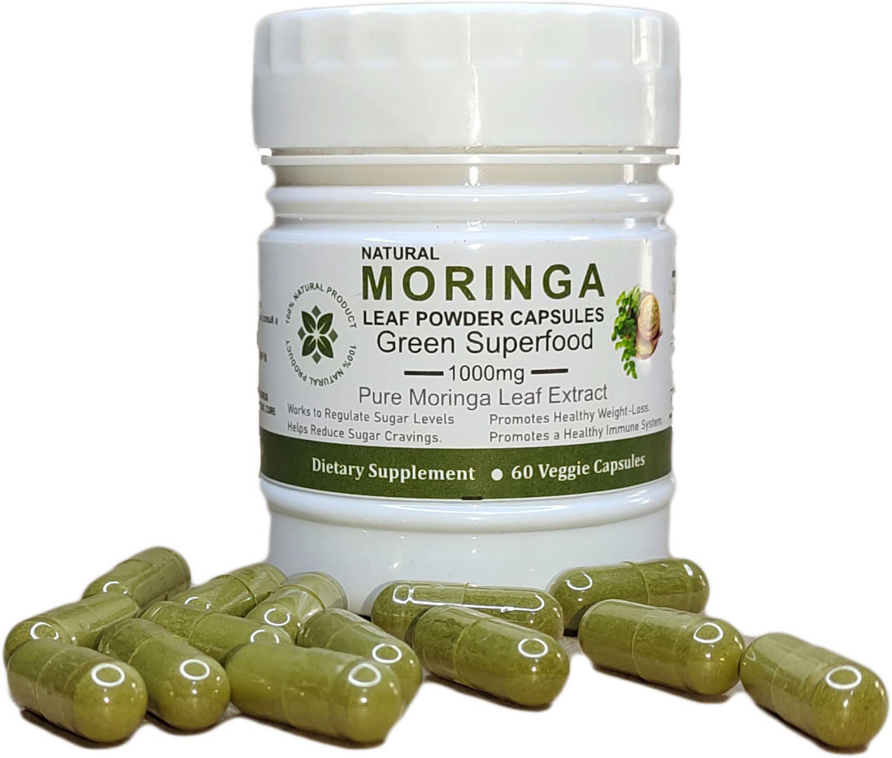 Natural Moringa Leafe Powder Capsules Super Food