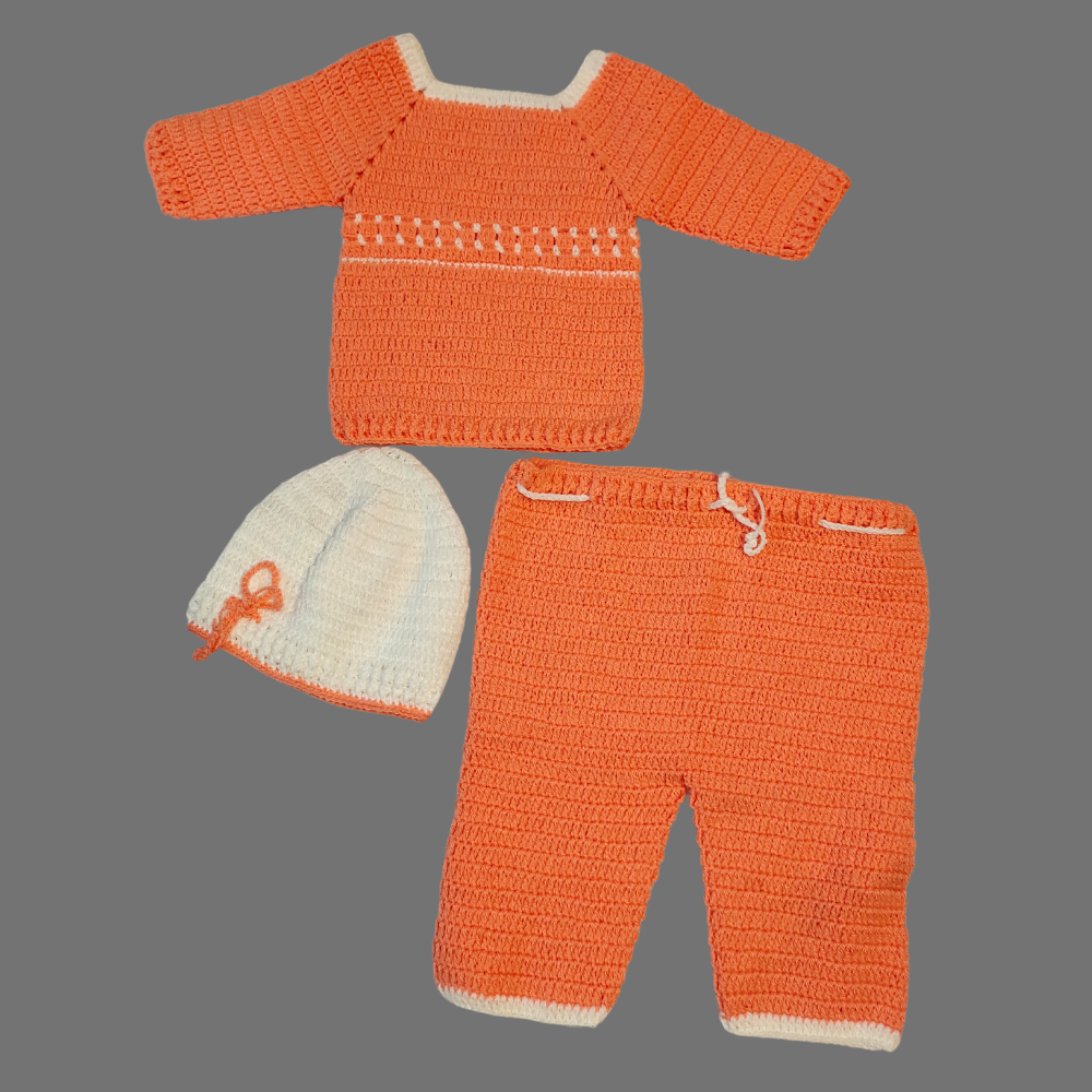 Adorable Crochet Baby Boy Dress with Cap