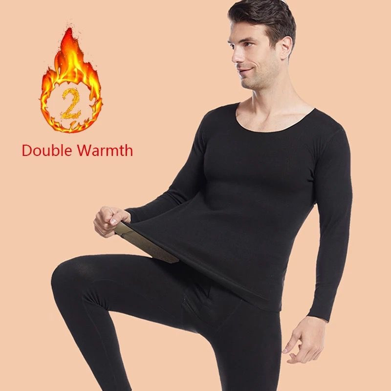 Men & Women Thermal Wear Full body Thermal Suit For Unisex Winter Set (Black Free Size)