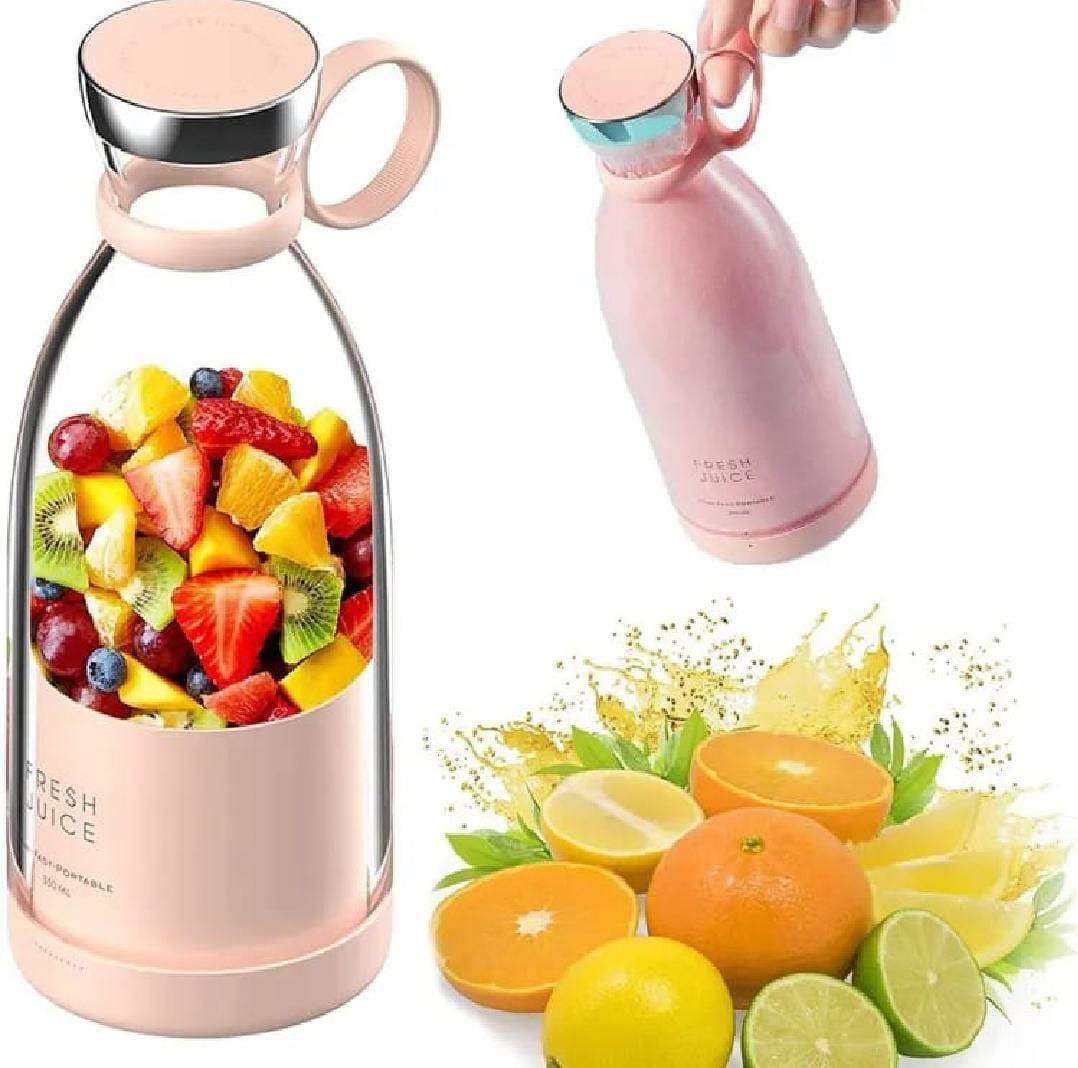 Heavy duty Mini Bottle Shape 6 Blades Rechargeable Juicer Blender (Mix/Random)