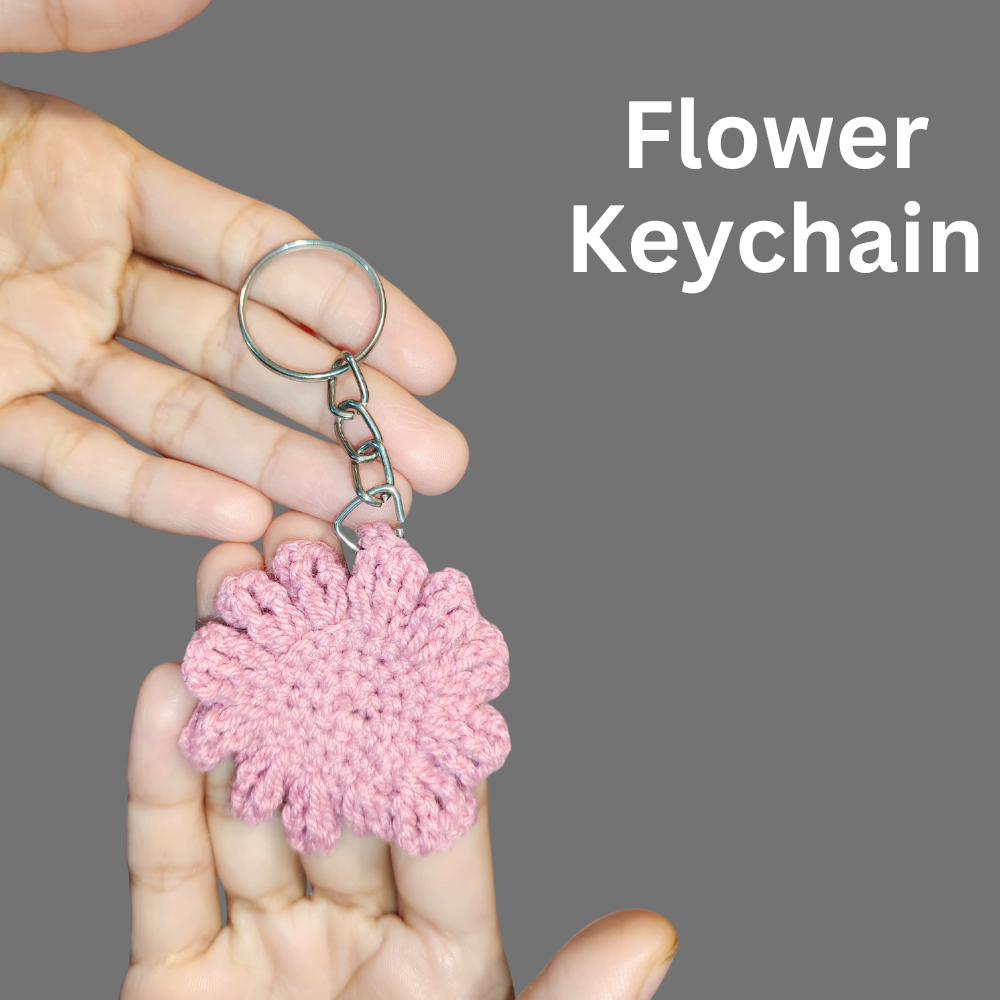 Delightful Crochet Flower Keychain