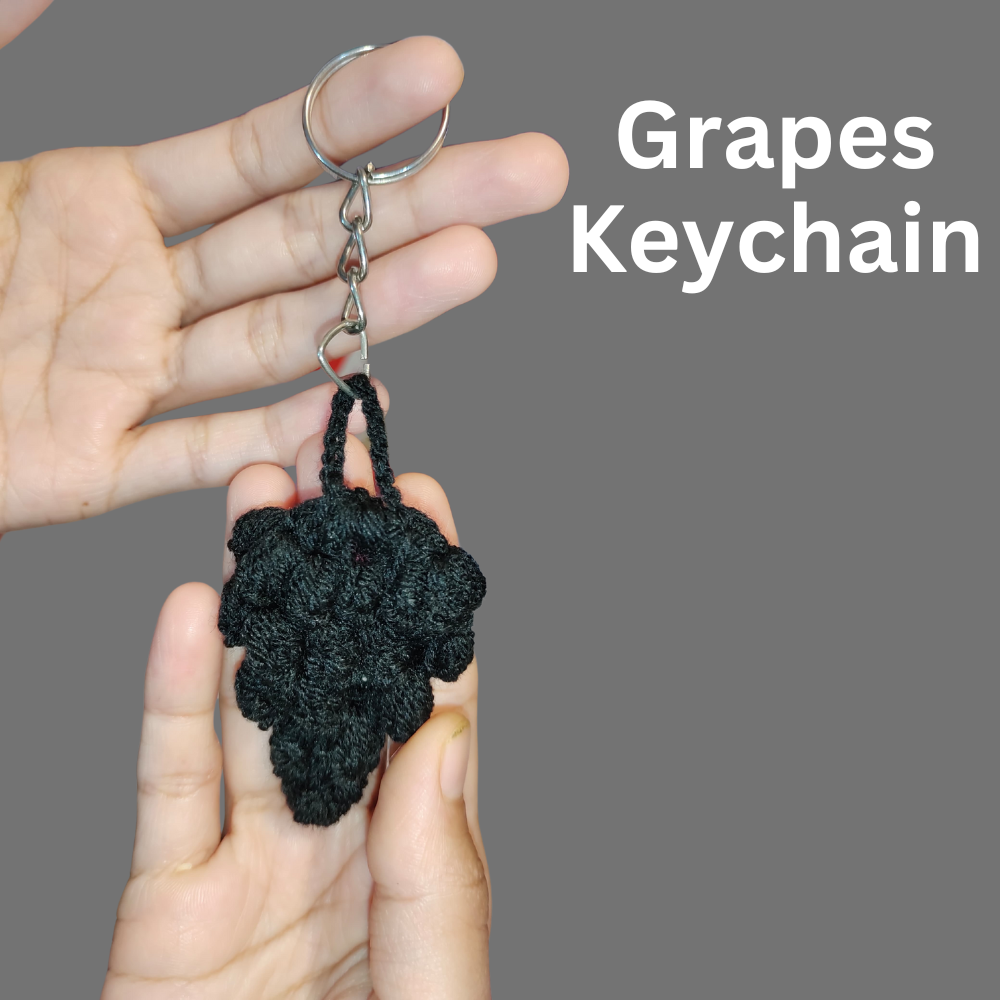 Charming Crochet Grapes Keychain