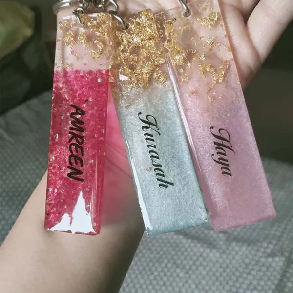 Personalized Resin Name KeyChain