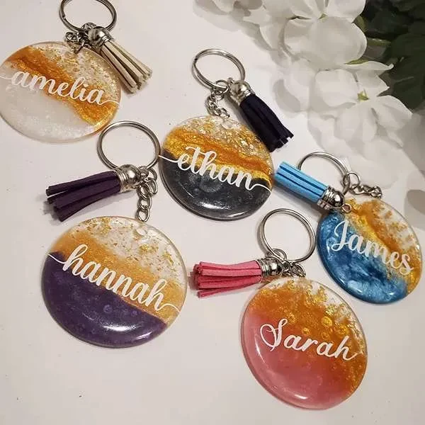 Resin Art Name KeyChain