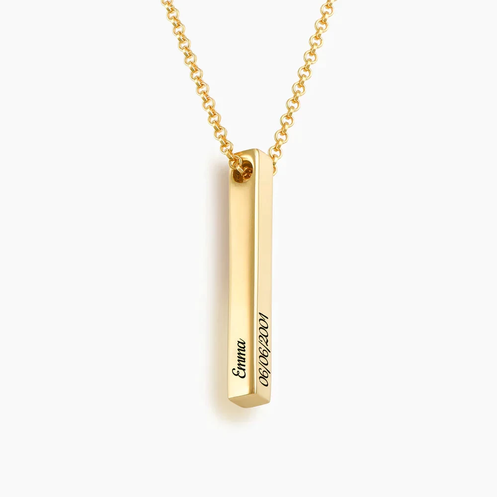 4D Bar Necklace with Name Marking your favourite emoji